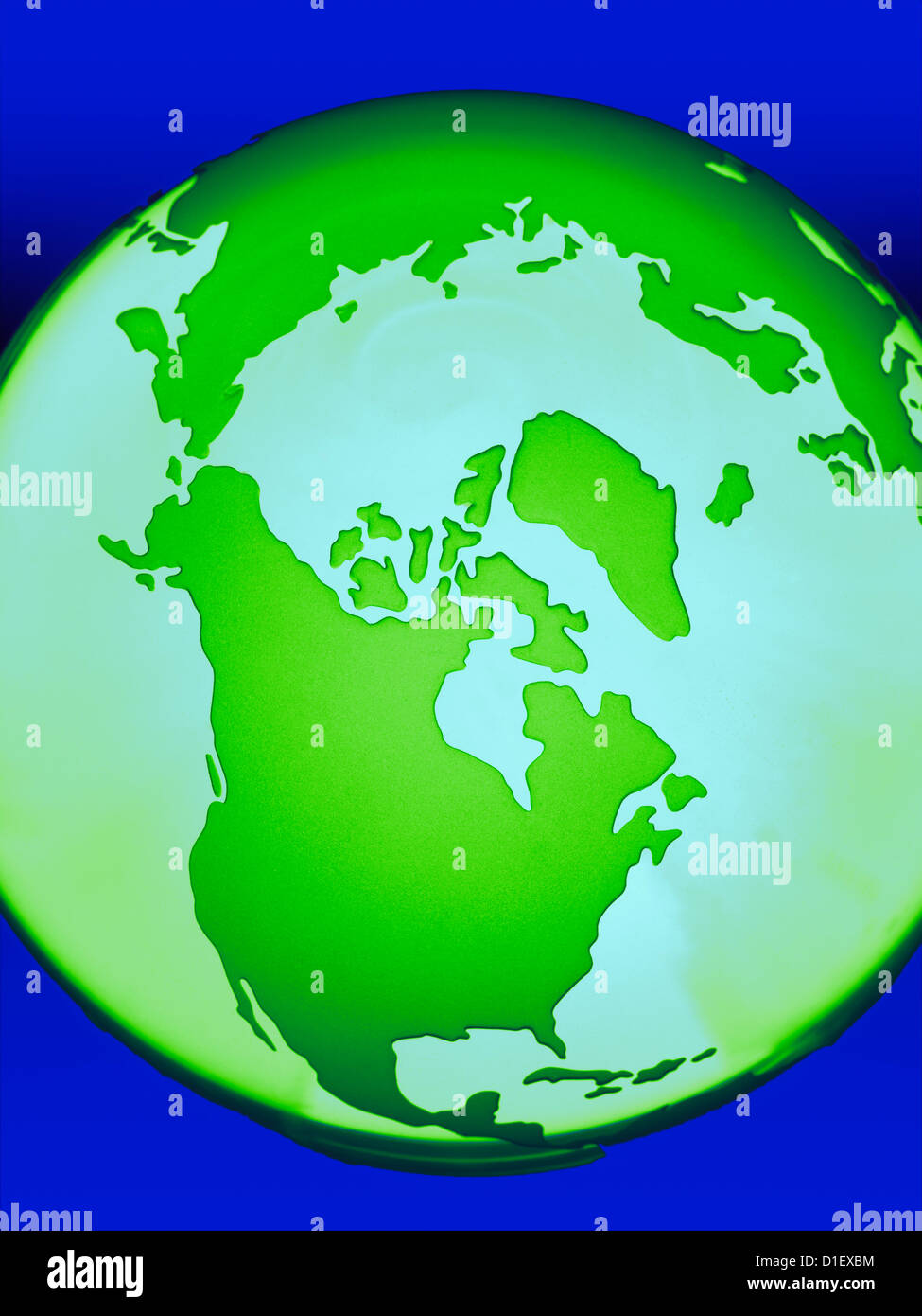 glass globe showing North America Stock Photo