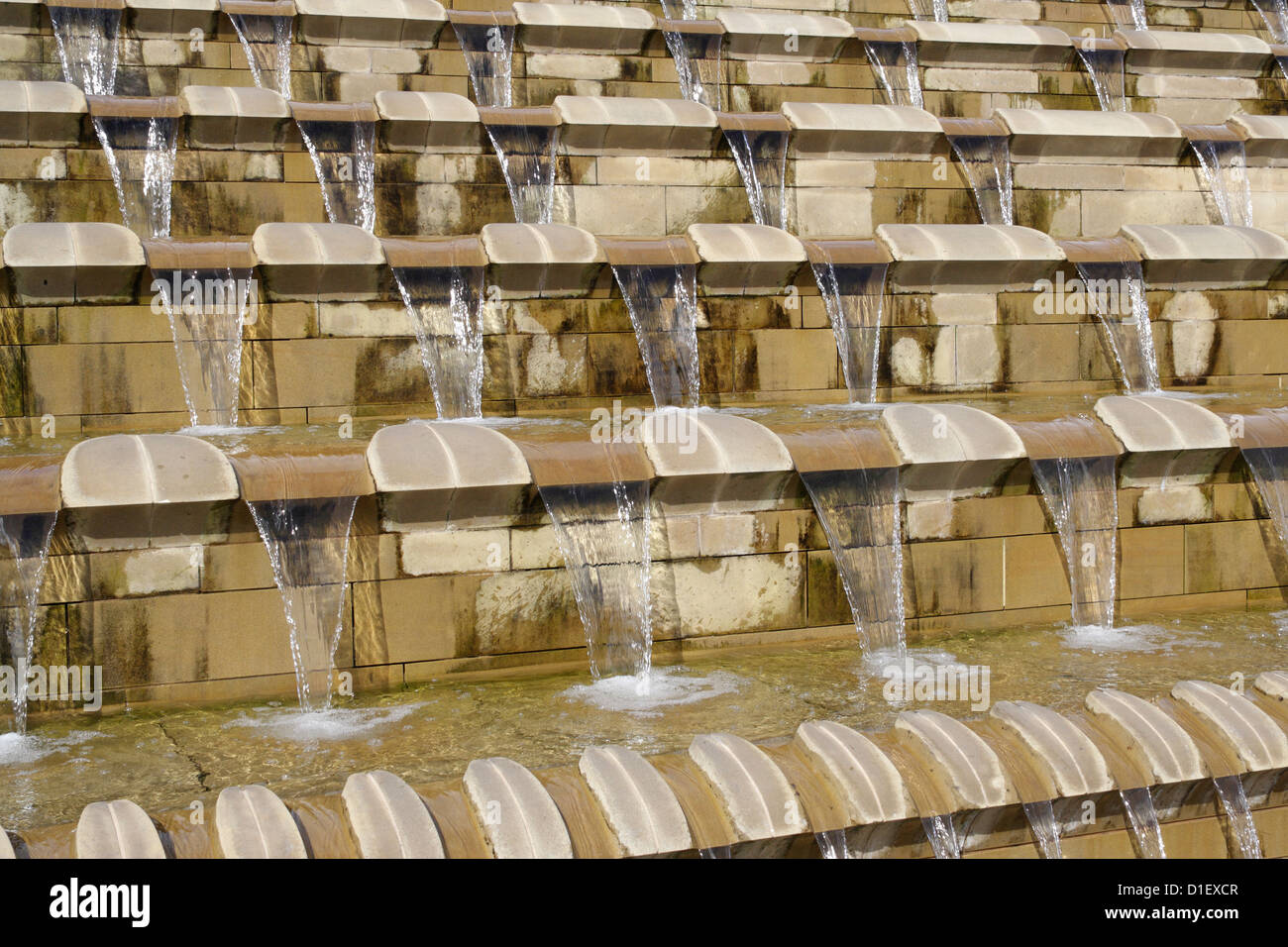 Sheaf square water feature in front of the railway station in Sheffield England UK Stock Photo