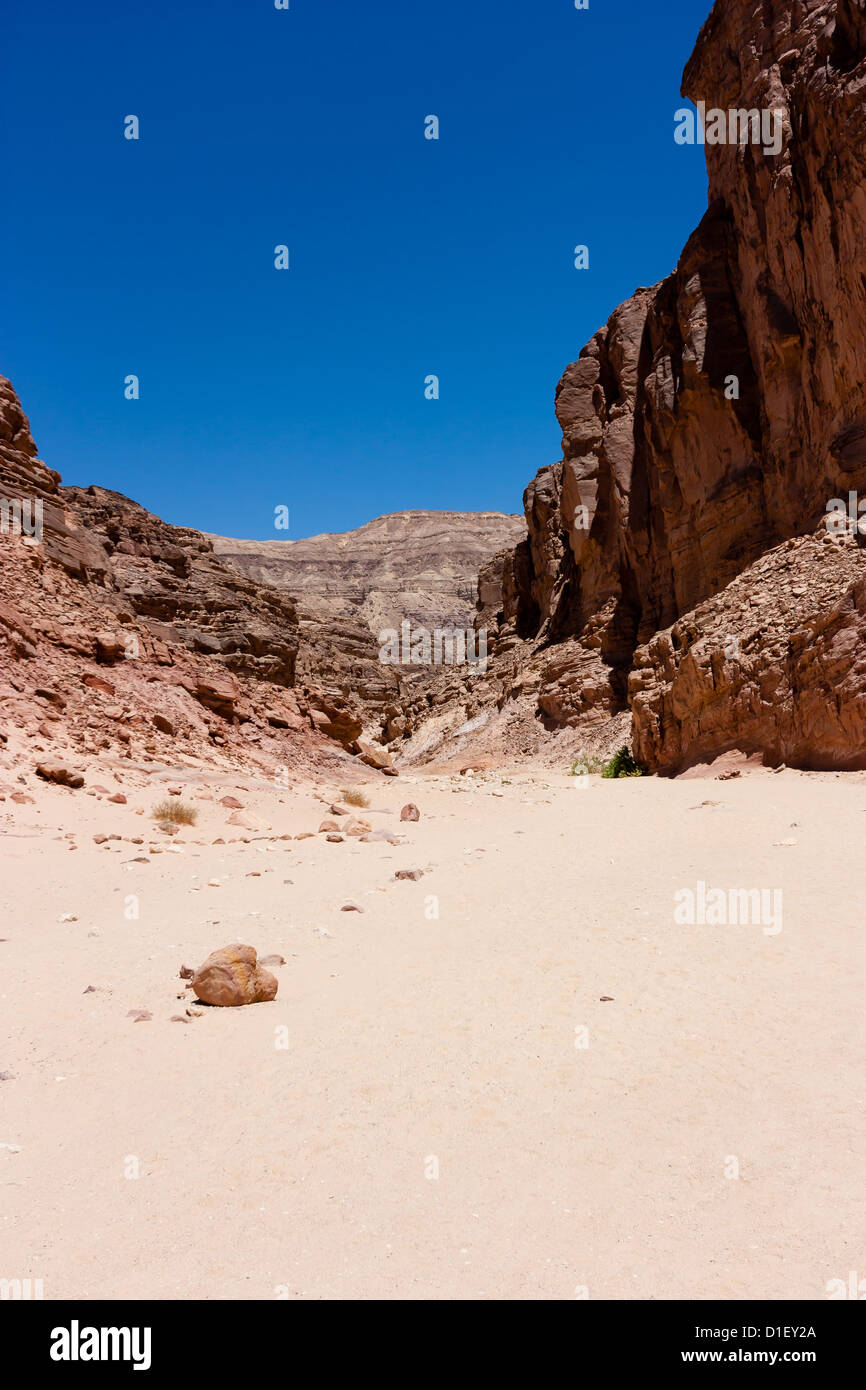 An empty area of hot, barren, dry sandy desert Stock Photo