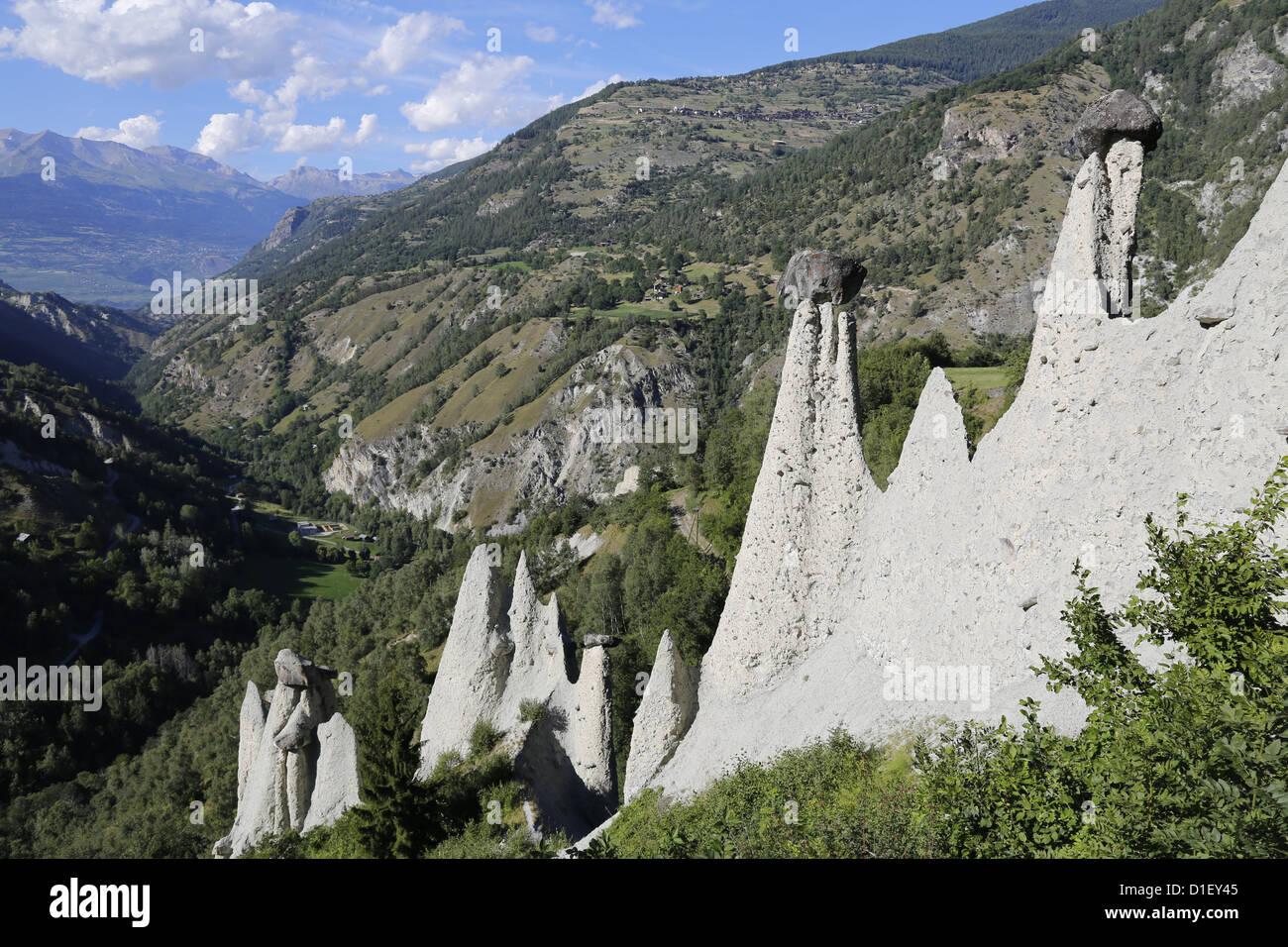 Natural pyramids of Euseigne, Valais, Switzerland Stock Photo - Alamy
