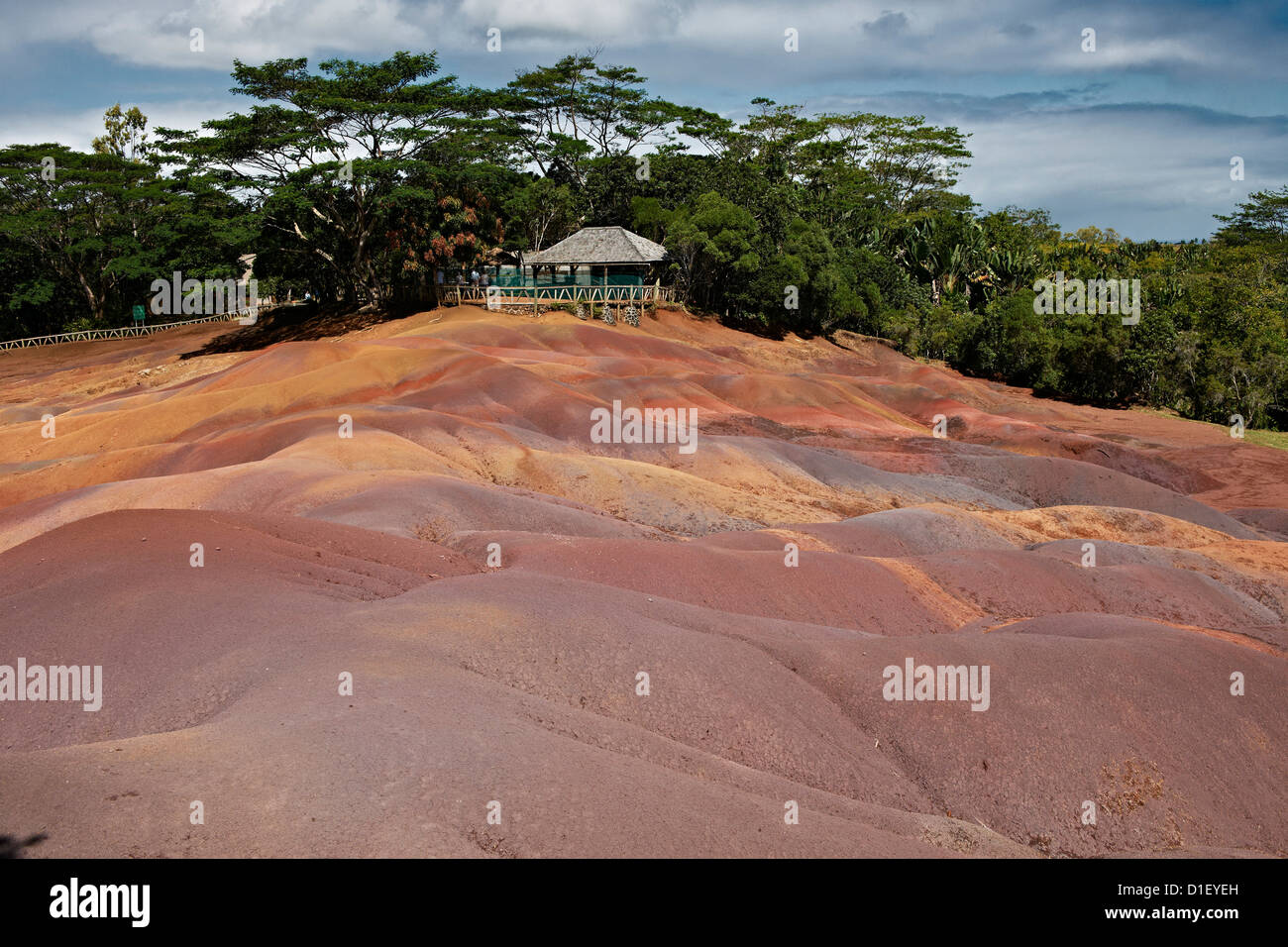 Seven Coloured Earths, near Chamarel, Mauritius, Indian Ocean Islands Stock Photo