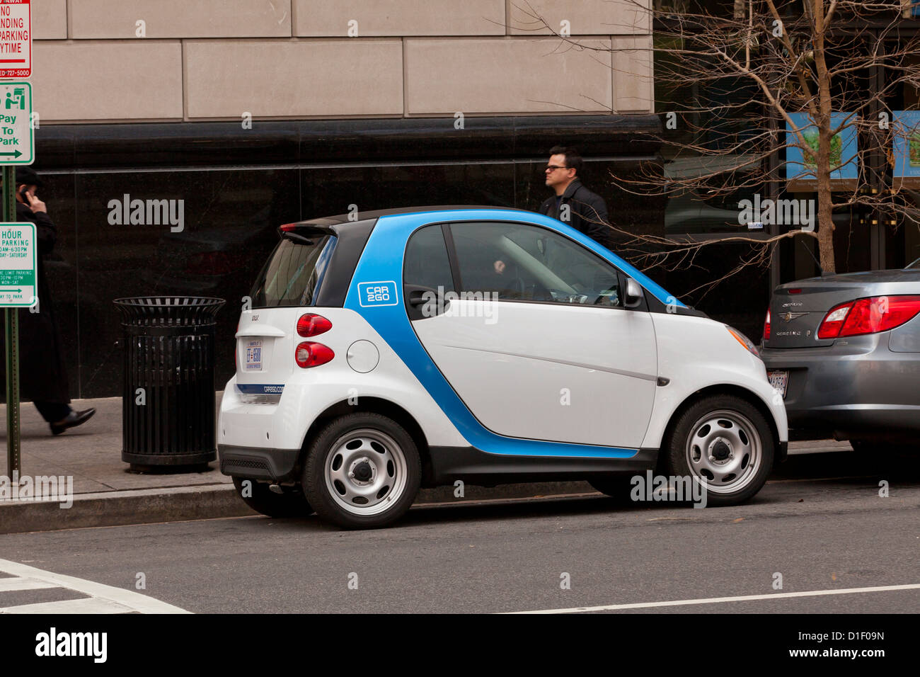 Car2Go SmartCar parked on street - USA Stock Photo