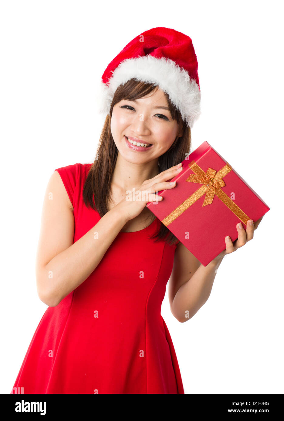 chinese girl celebrating christmas Stock Photo - Alamy