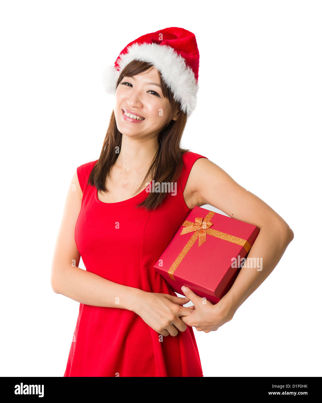 chinese girl celebrating christmas Stock Photo - Alamy