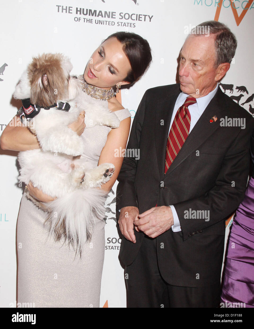 Dec. 18, 2012 - New York, New York, U.S. - NYC Mayor MICHAEL BLOOMBERG and his daughter GEORGINA BLOOMBERG with BANDIT The Service Dog  at the Humane Society of the United States presents To the Rescue! New York  held to support the life-saving work of The HSUSÃ• Animal Rescue Team held at Cipriani 42nd Street. (Credit Image: © Nancy Kaszerman/ZUMAPRESS.com) Stock Photo