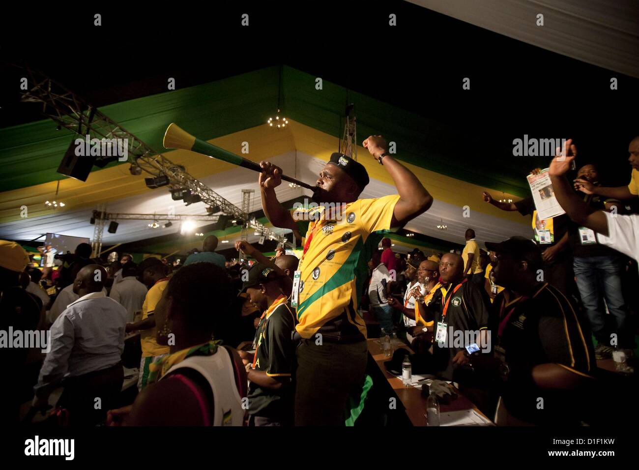 MANGAUNG, SOUTH AFRICA – DECEMBER 18: Re-elected ANC President Jacob Zuma at the ANC’s elective conference on December 18, 2012 in Mangaung, South Africa. (Photo by Gallo Images / The Times / Daniel Born) Stock Photo