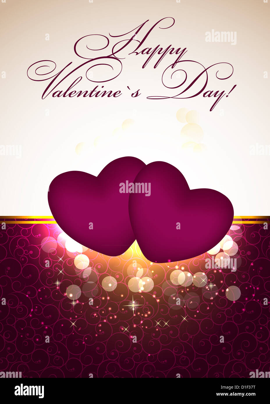Valentines day card, vector illustration Stock Photo - Alamy