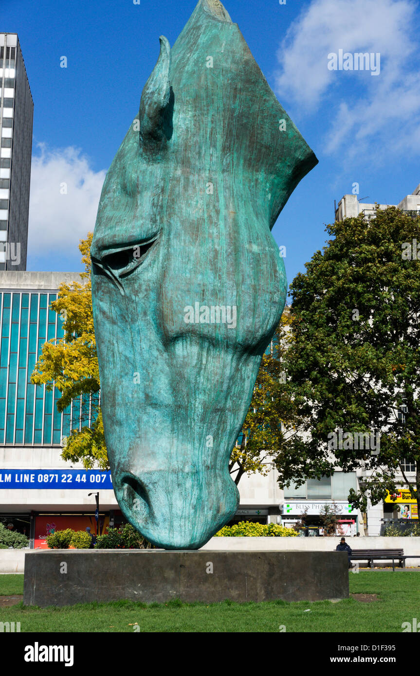 'Horse At Water' by Nicholas Fiddian-Green at Hyde Park Corner, London. Stock Photo