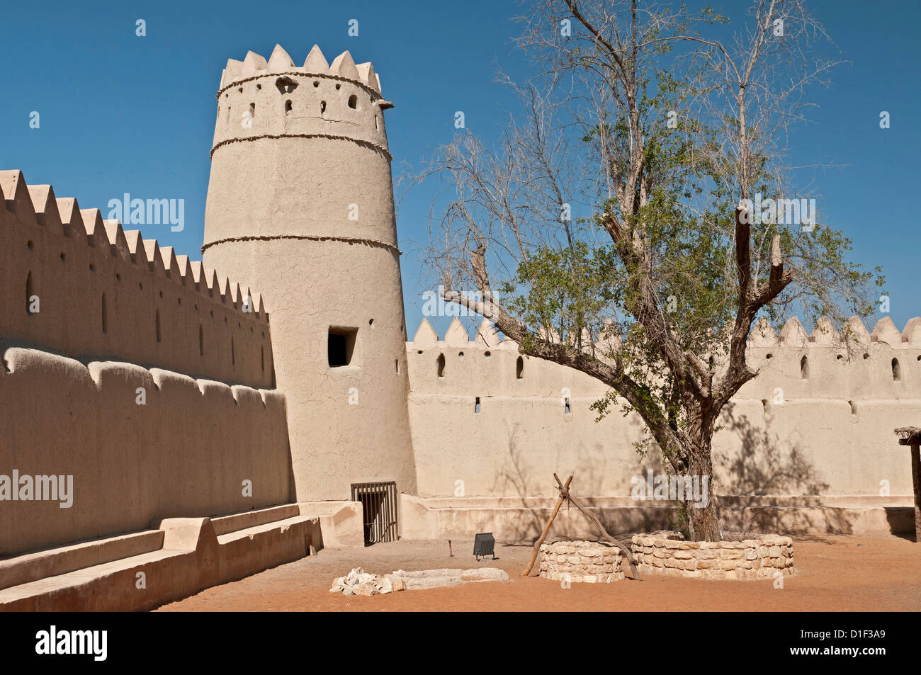 Historic fortress Al-Sharki Fort in Al Ain, Abu Dhabi, United Arab Emirates Stock Photo