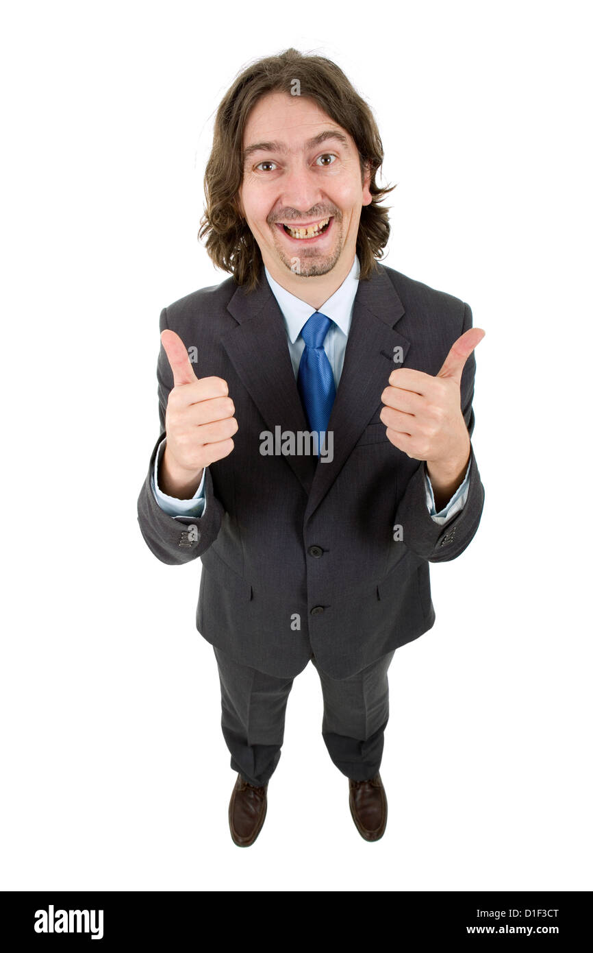 happy young businessman full length, isolated on white Stock Photo - Alamy