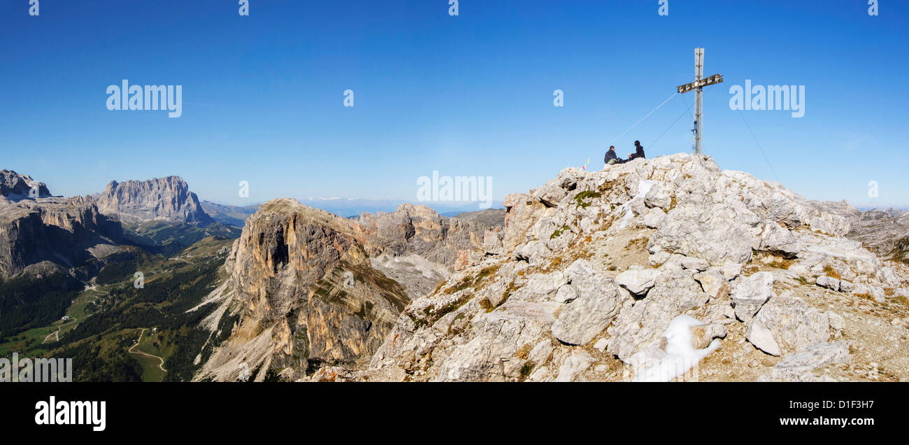 Peak of the Sassongher, Dolomites, South Tyrol, Italy Stock Photo