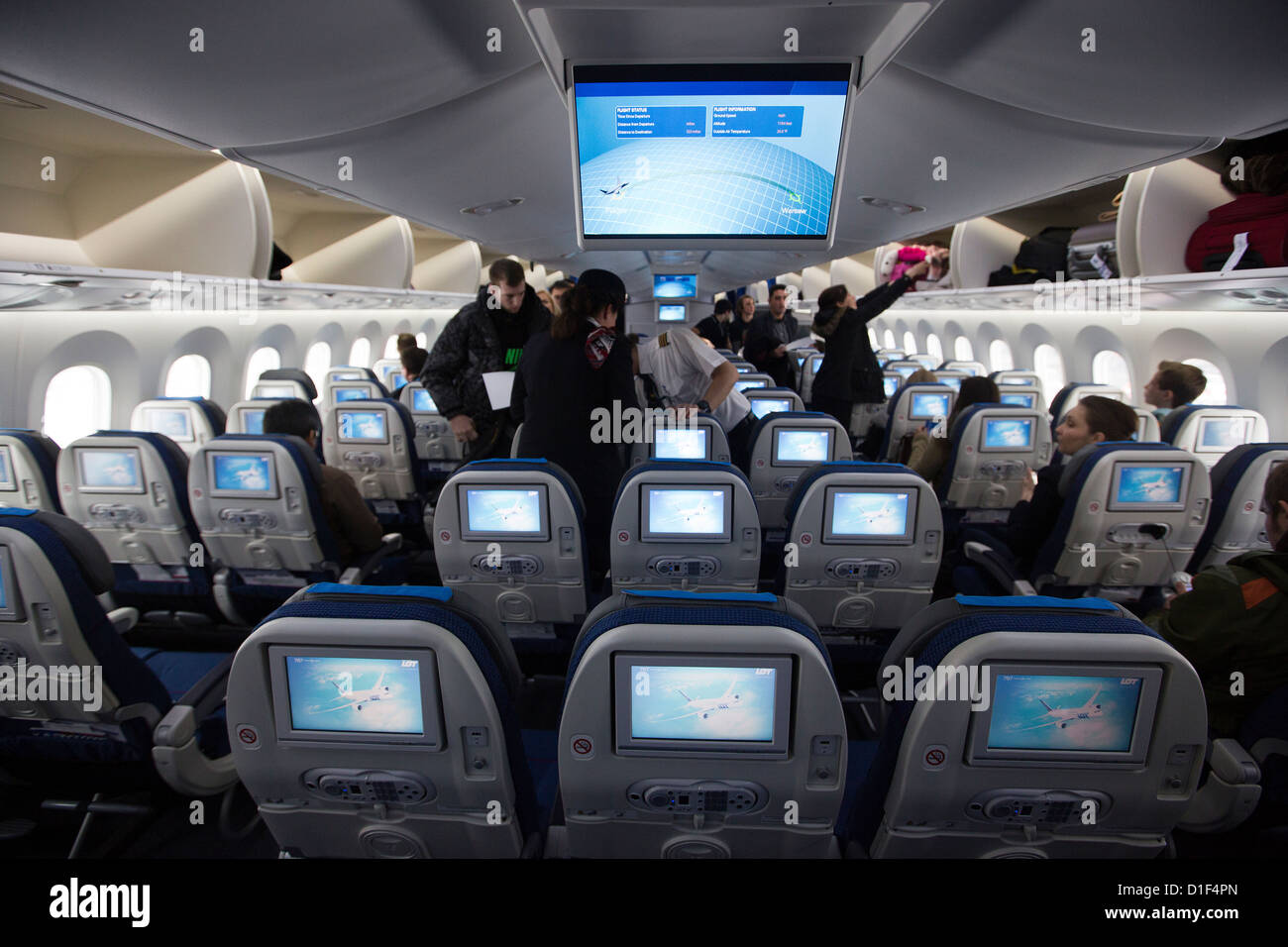 Interior Boeing 787 Dreamliner Stock Photo 52578813 Alamy