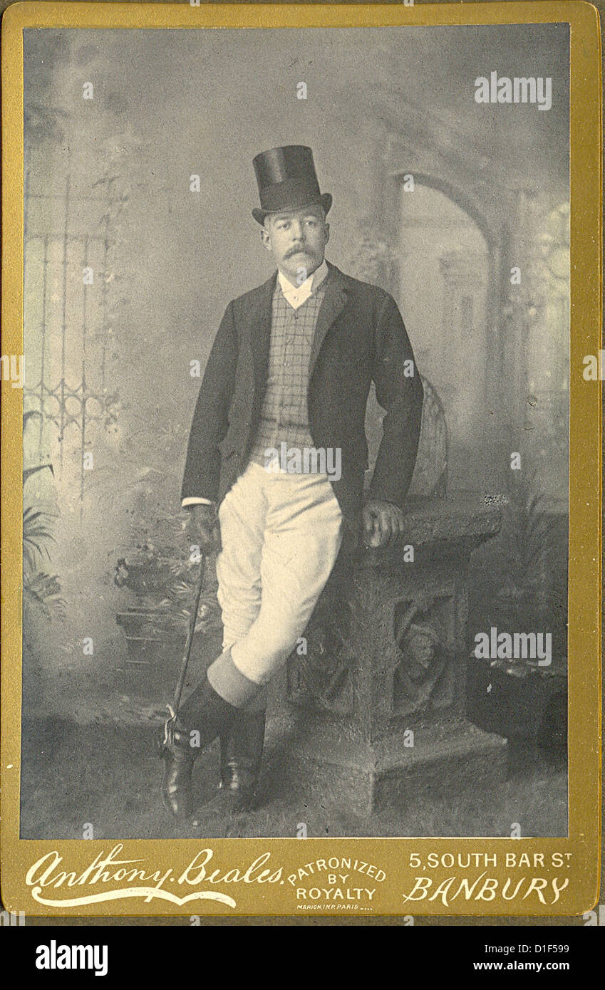 Cabinet photograph of gentleman in riding dress Stock Photo