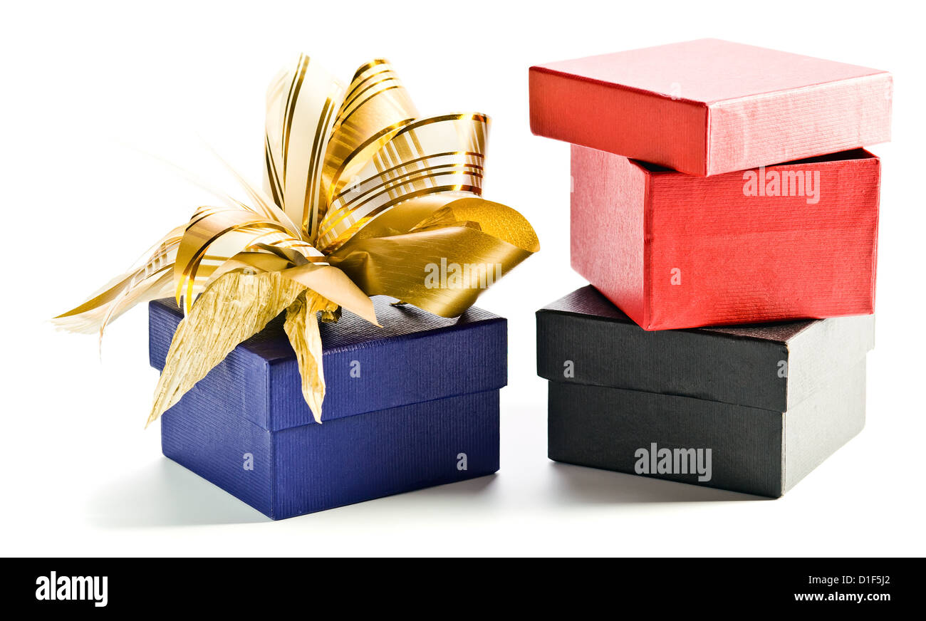 gift boxes isolated on a white background Stock Photo - Alamy