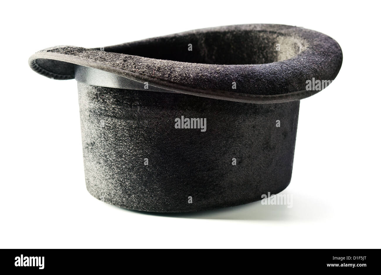 Black top hat isolated on white background Stock Photo - Alamy