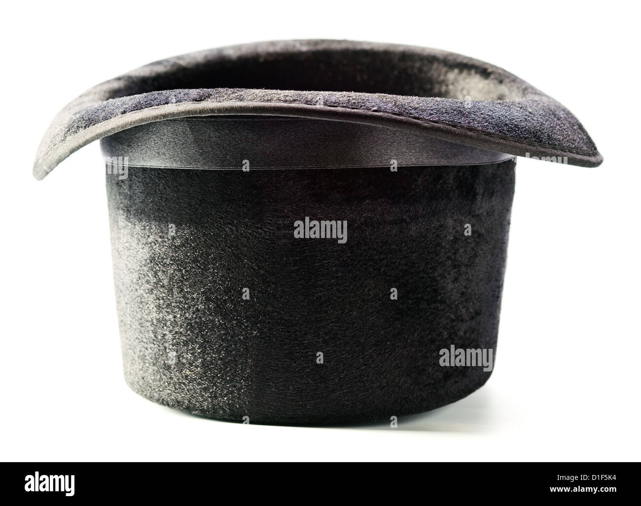 Black top hat isolated on white background Stock Photo - Alamy