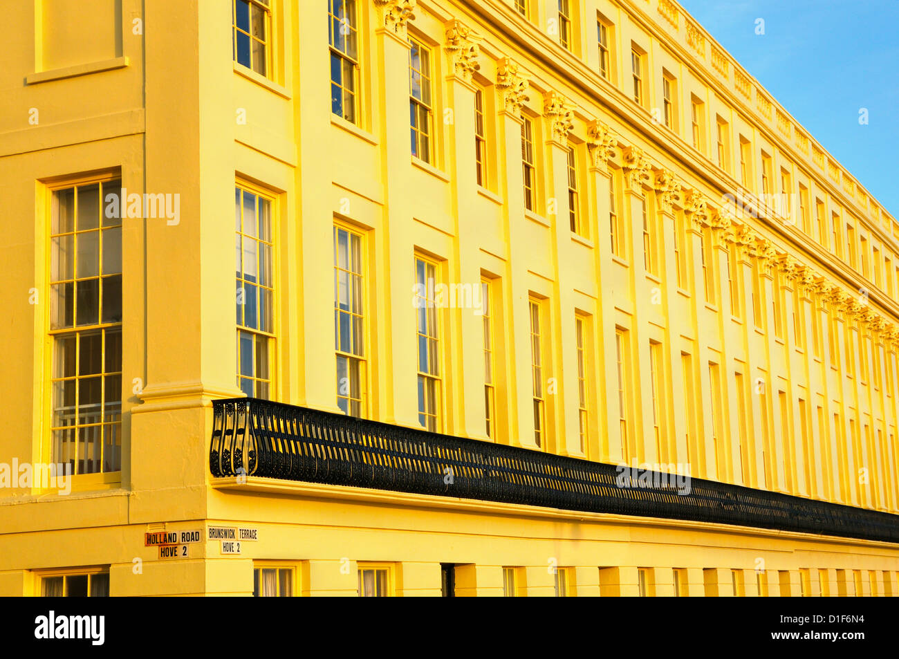 Brunswick Terrace on Hove seafront, Brighton and Hove, East Sussex, UK Stock Photo