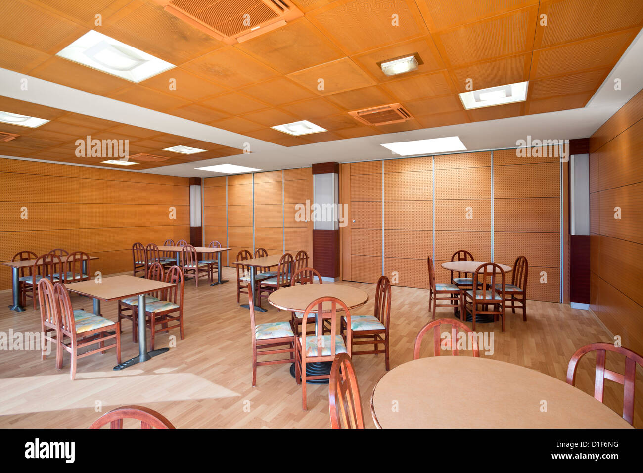The cafeteria of a group. Cafétéria dans une collectivité. Stock Photo