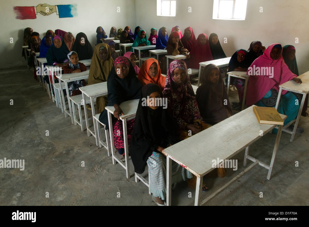 Orphan girls in a school in Mogadishu Somalia Stock Photo