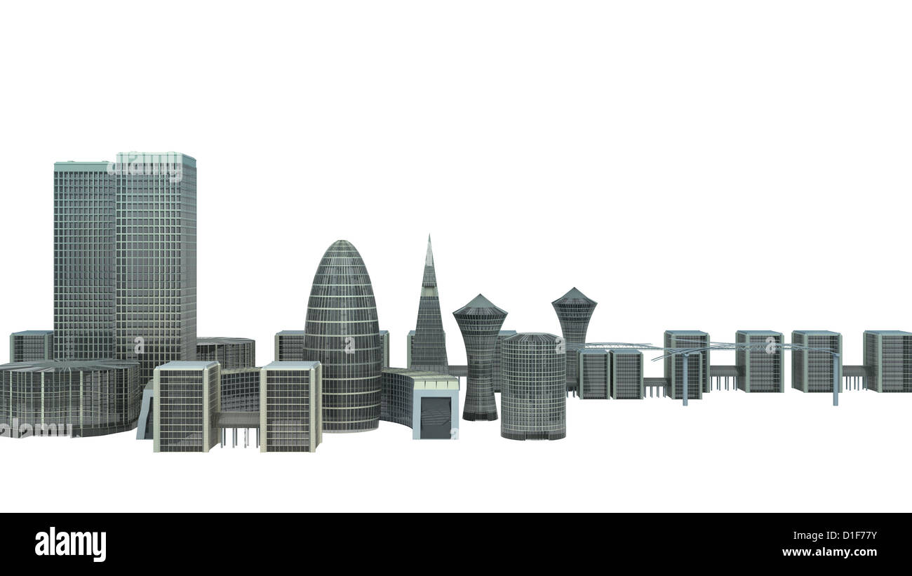 City Landscape Isolated on white background Stock Photo - Alamy