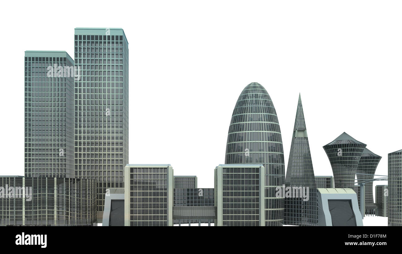 City Landscape Isolated on white background Stock Photo - Alamy