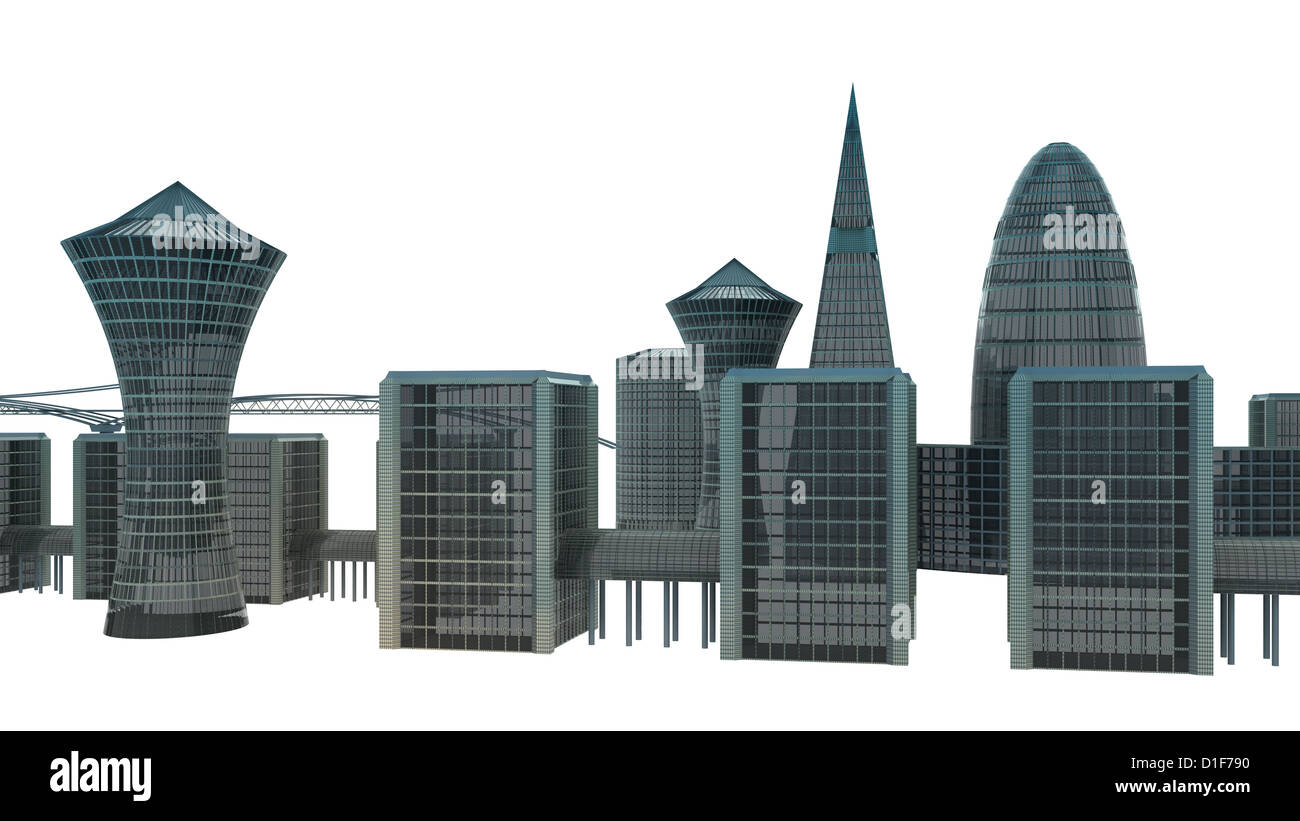City Landscape Isolated on white background Stock Photo - Alamy