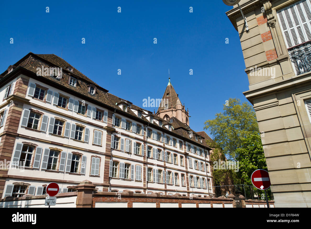 Typical exterior Facade in the old Town of Strasbourg, France Stock
