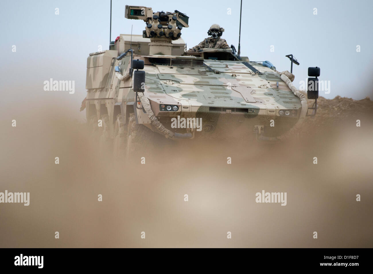 A Boxer tank of the German Armed Forces is seen in Masar-i-Scharif, Afghanistan, 17 December 2012. PHOTO: MAURIZIO GAMBARINI Stock Photo
