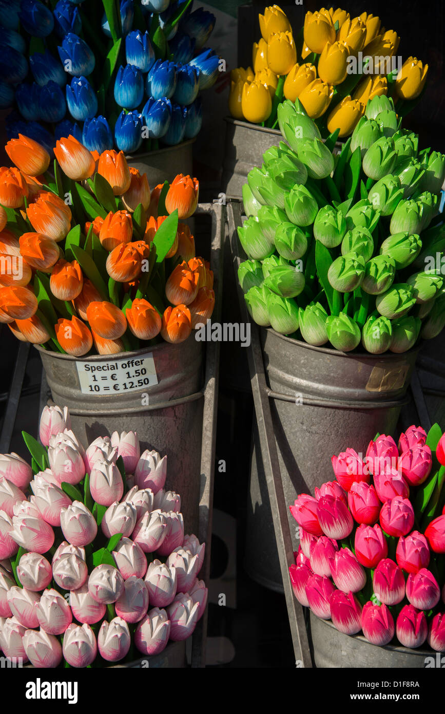Wooden tulips on display in Amsterdam, Netherlands Stock Photo Alamy