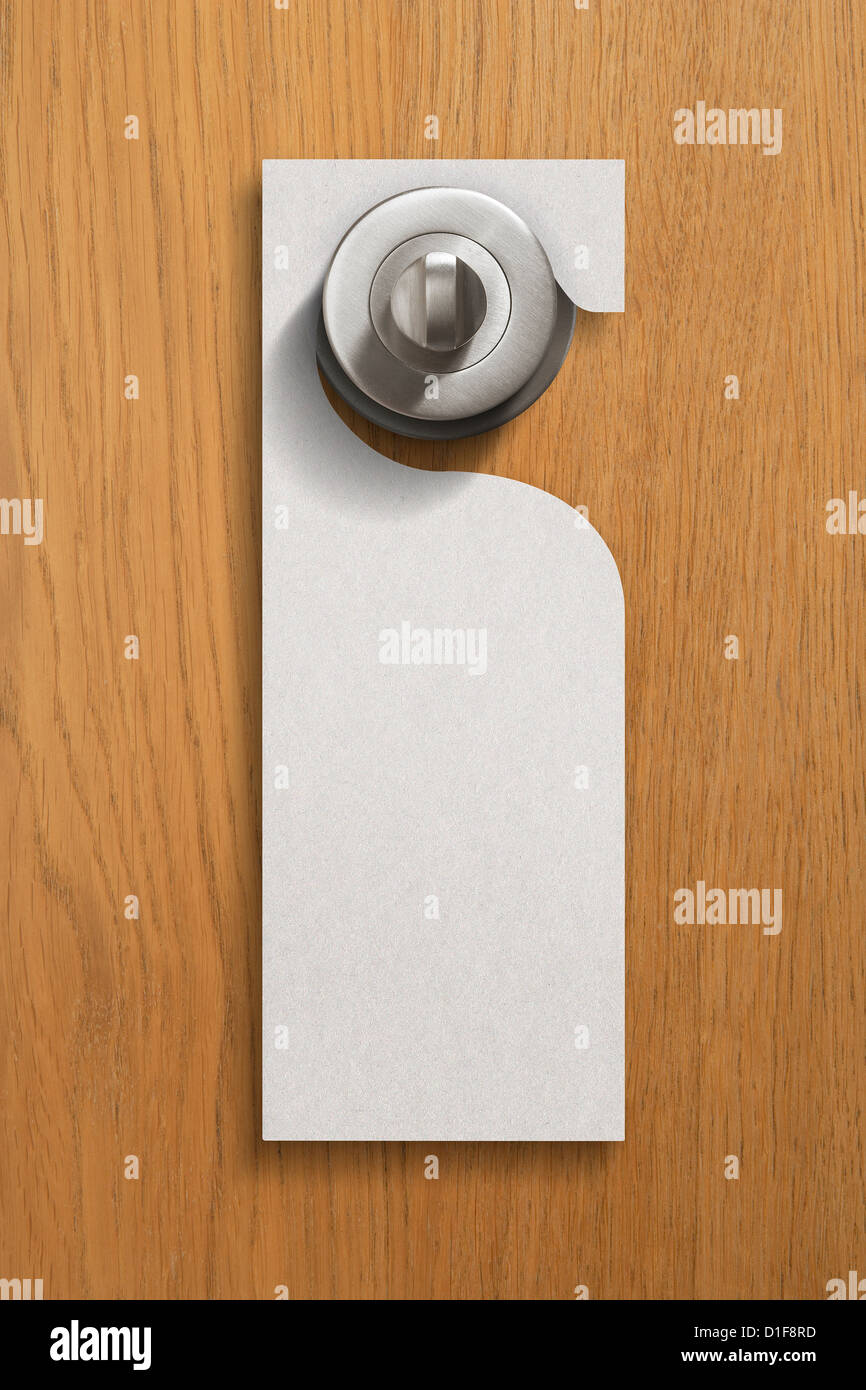Blank do not disturb door sign Stock Photo