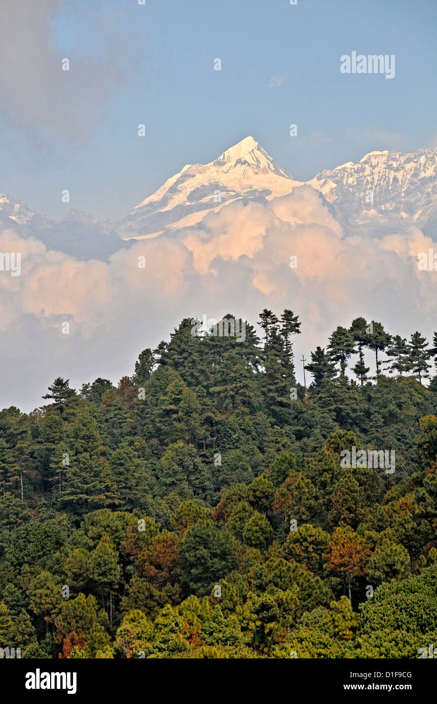 Himalaya range view from Nagarkot Nepal Stock Photo