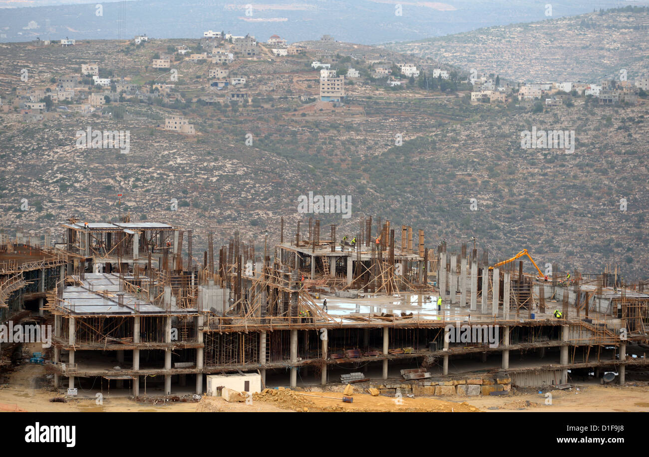 View of the construction site of the new city Rawabi near Ramallah