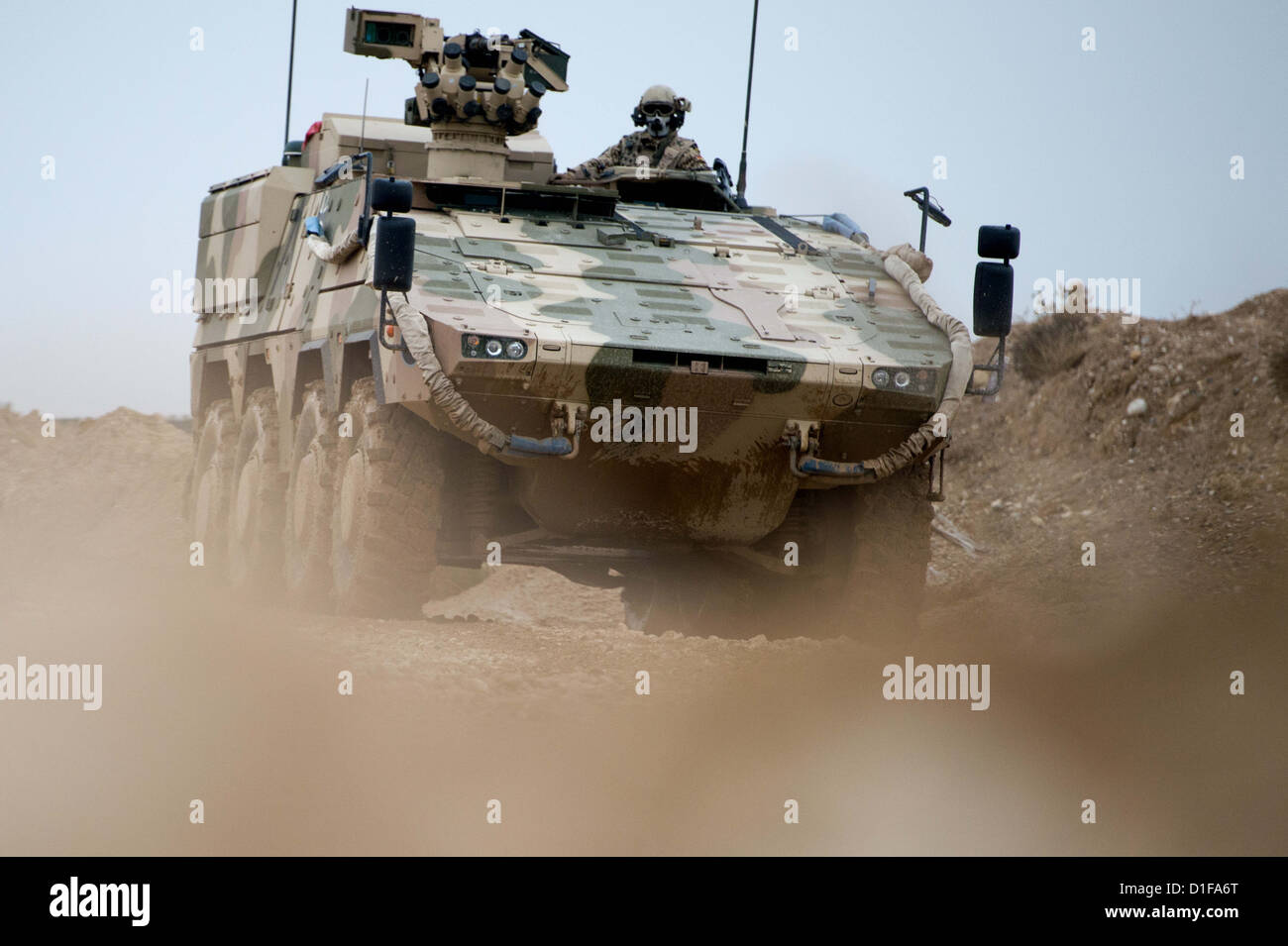A Boxer tank of the German Armed Forces is seen in Masar-i-Scharif, Afghanistan, 17 December 2012. PHOTO: MAURIZIO GAMBARINI Stock Photo