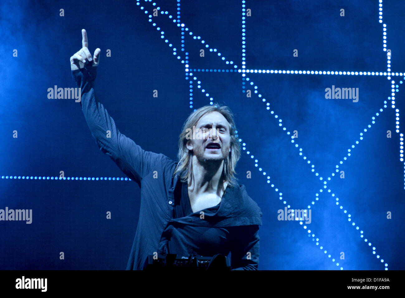 French House Music Producer And Disc Jockey David Guetta Performs On Stage During A Concert At Iss Dome In Duesseldorf Germany 15 December 2012 Photo Jan Knoff Stock Photo Alamy