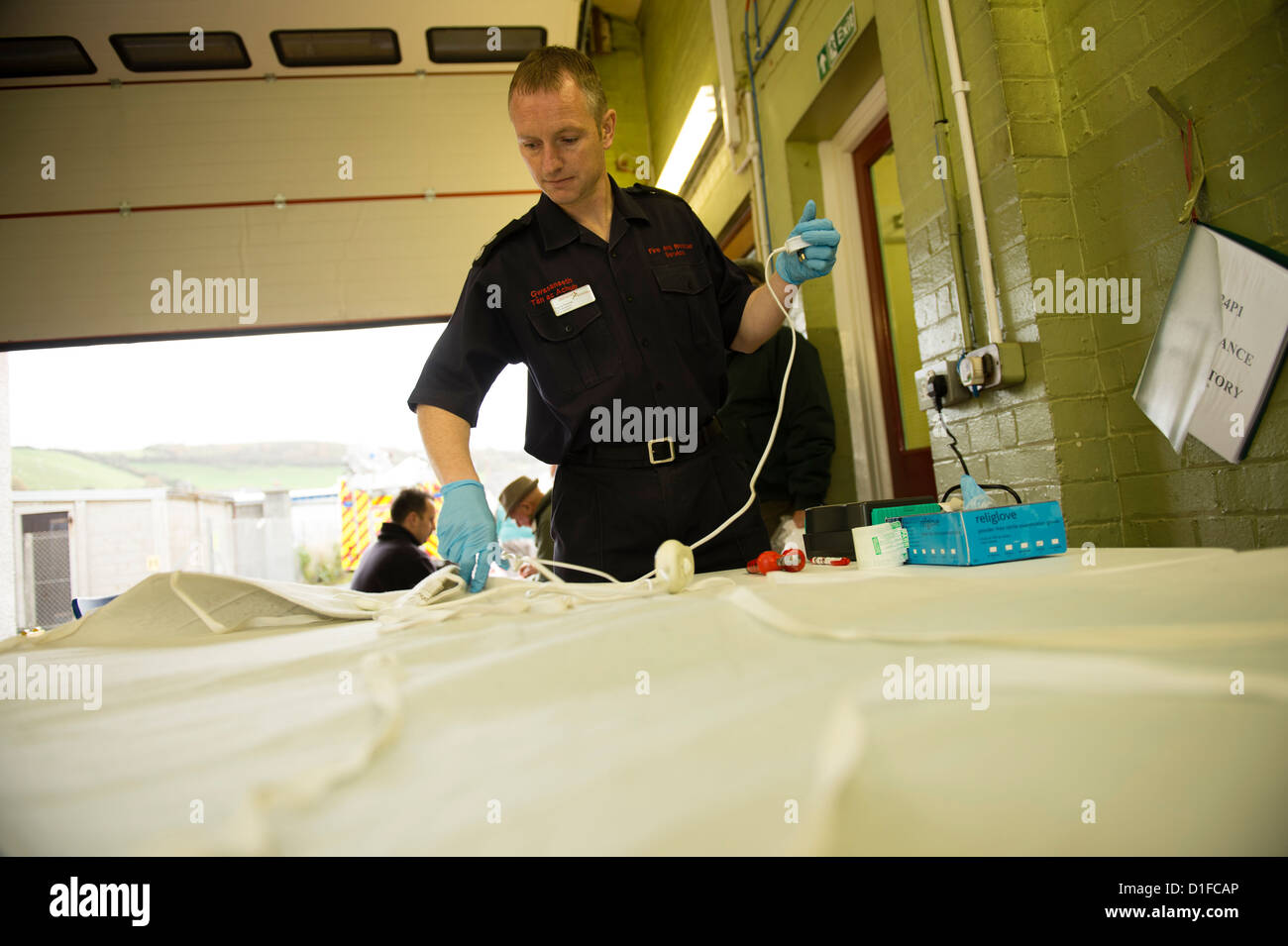 Elderly people bringing their electric blankets to Aberaeron fire