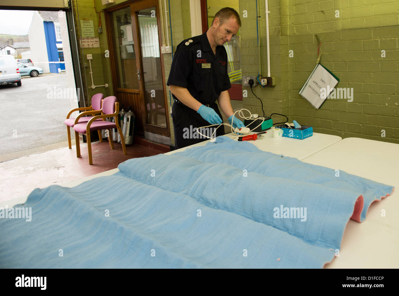Elderly people bringing their electric blankets to Aberaeron fire