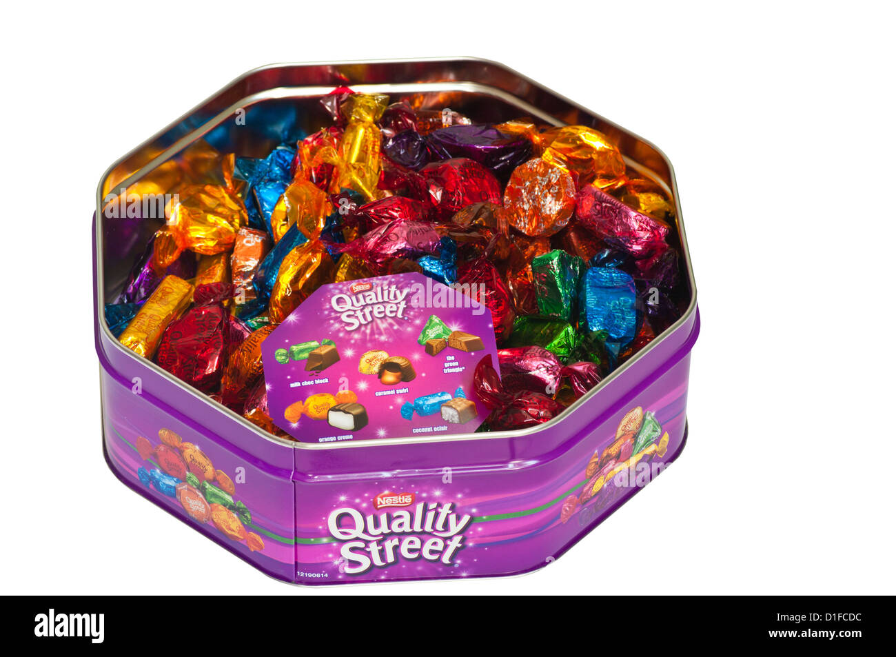 Open Tin Of Quality Street Chocolates Stock Photo Alamy