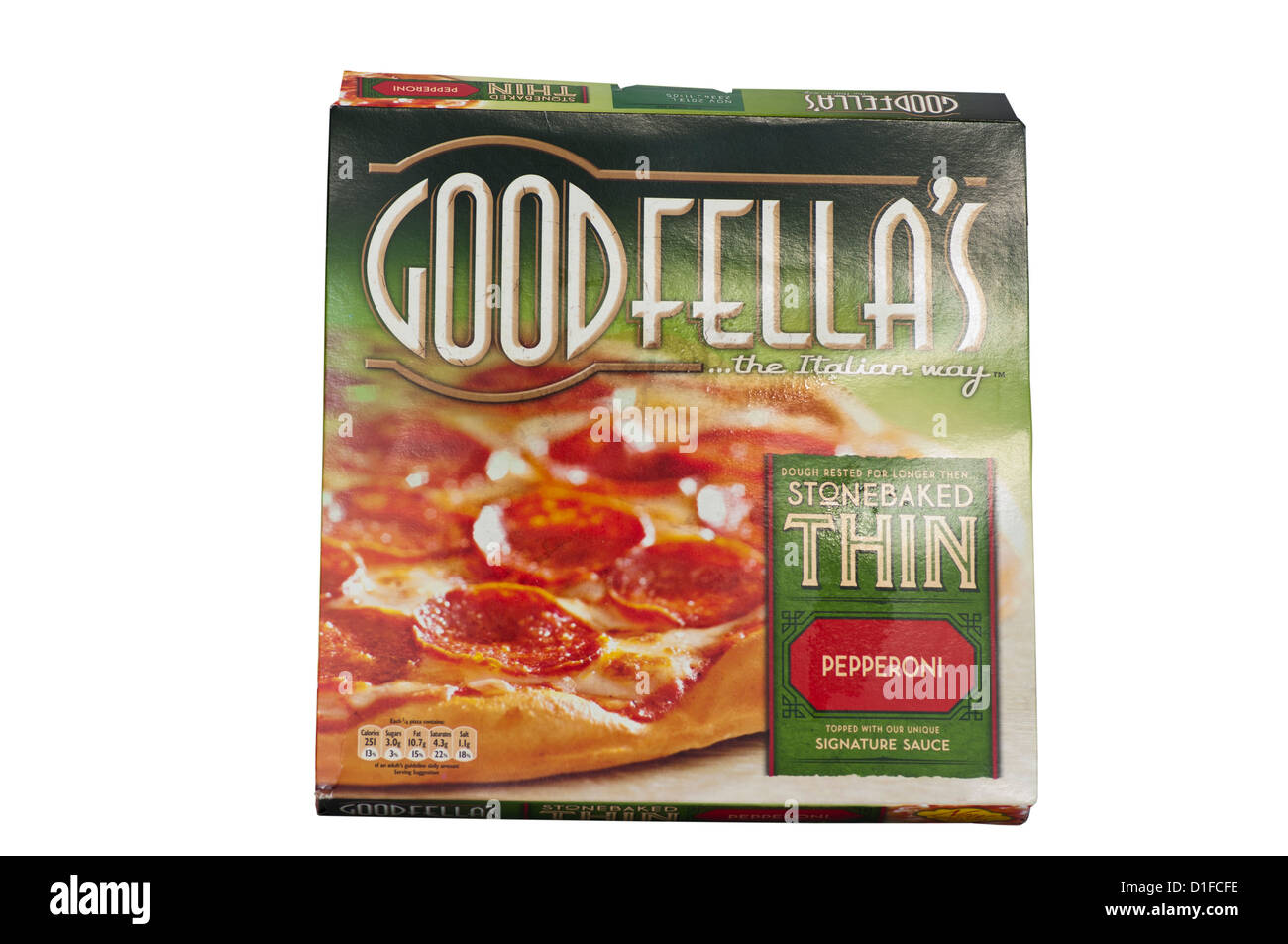 Box of Goodfella's Stonebaked Thin Pepperoni Pizza Stock Photo Alamy