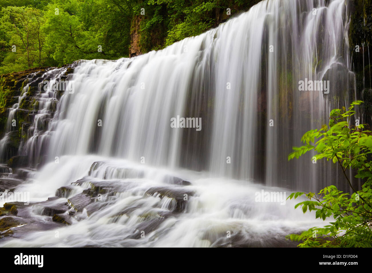 Sgwd Isaf Clun Waterfall, Brecon Beacons, Wales, United Kingdom, Europe Stock Photo