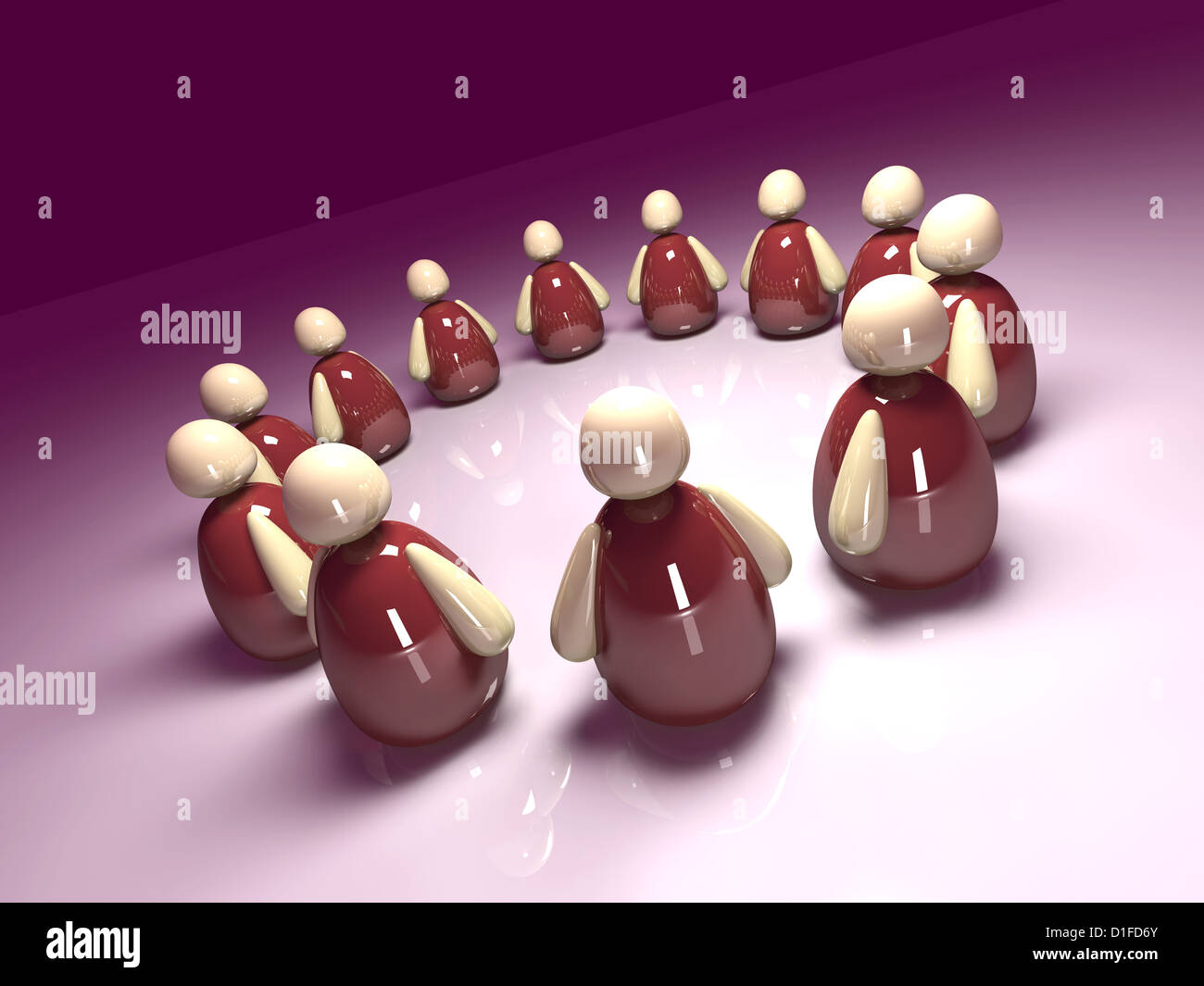 3D Illustration. Iconic Teamwork Stock Photo - Alamy