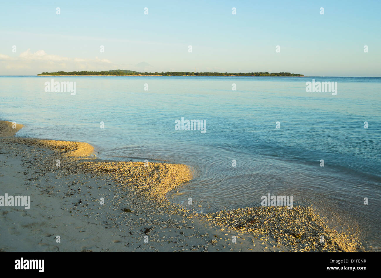 View of Gili Meno from Gili Air, Lombok, Indonesia, Southeast Asia, Asia Stock Photo