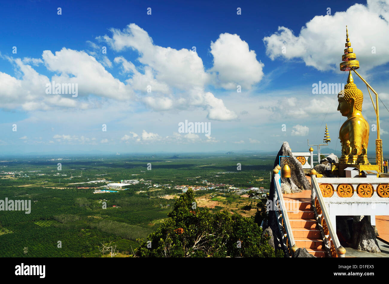 View from top of Tiger Cave Temple (Wat Tham Suea), Krabi Province, Thailand, Southeast Asia, Asia Stock Photo