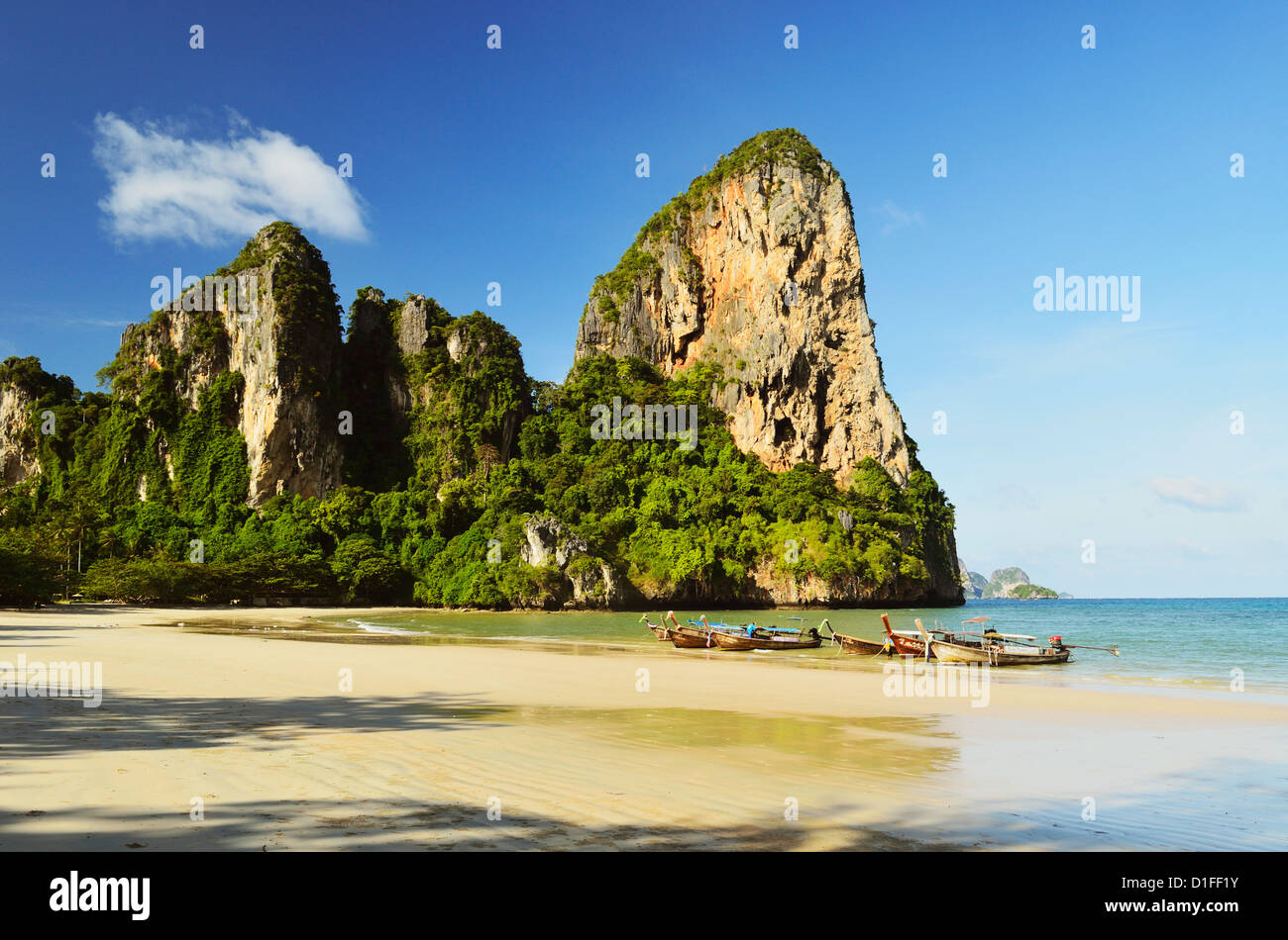Rai Leh West Beach, Rai Leh (Railay), Andaman Coast, Krabi Province, Thailand, Southeast Asia, Asia Stock Photo