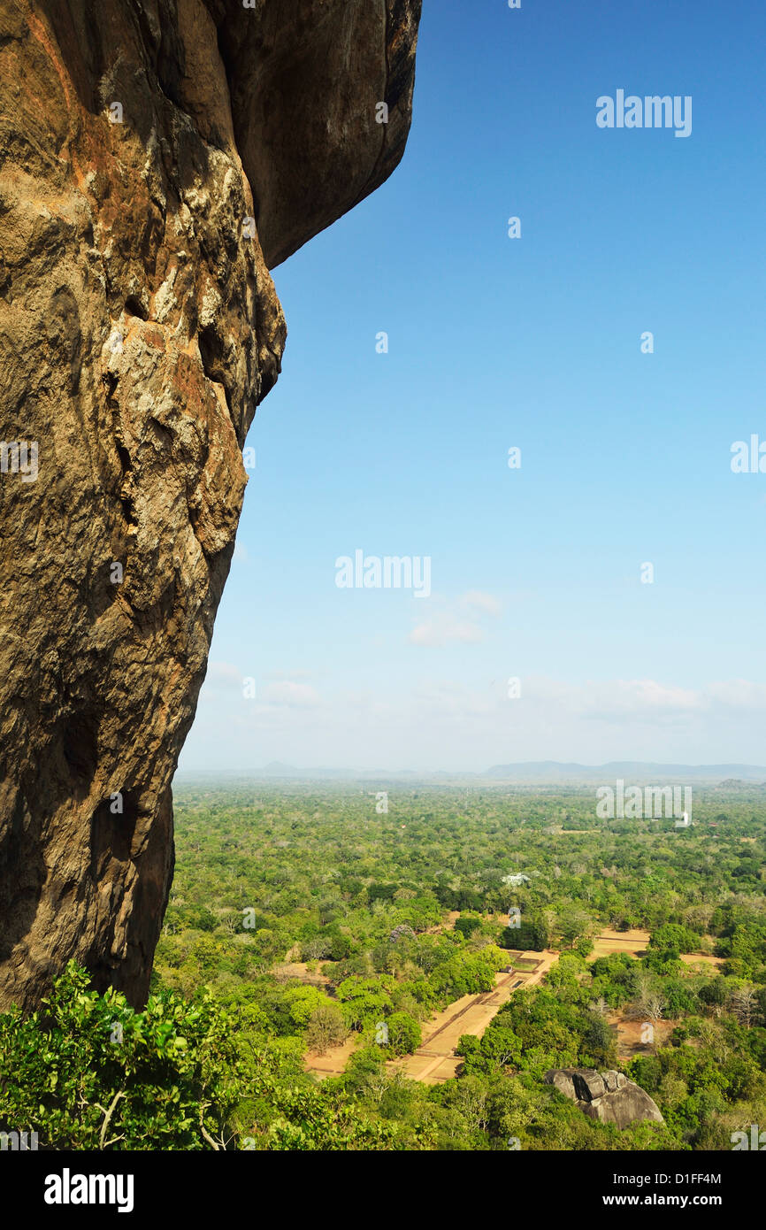 View of plains from Sigiriya (Lion Rock), UNESCO World Heritage Site, Sri Lanka, Asia Stock Photo