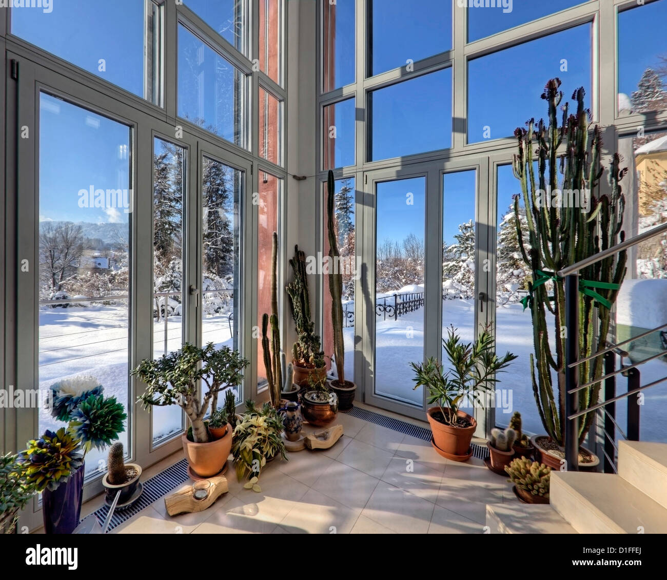 DE - BAVARIA: The Winter-Garden (Contemporary Architecture, Bad Toelz) Stock Photo
