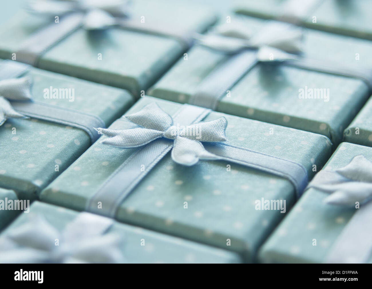 Light blue gift boxes Stock Photo - Alamy