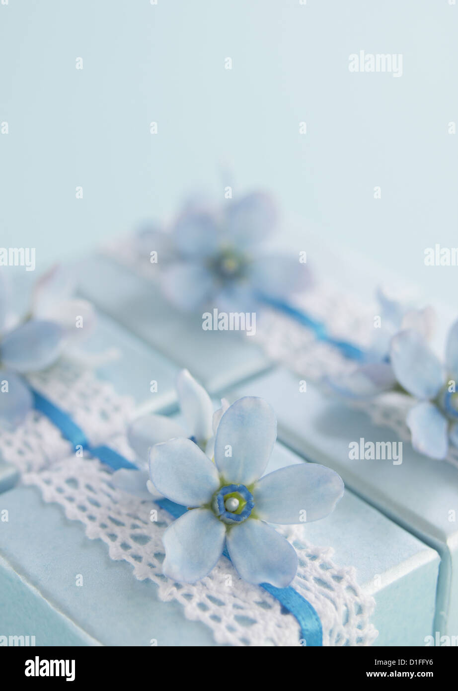 Light blue gift boxes Stock Photo Alamy