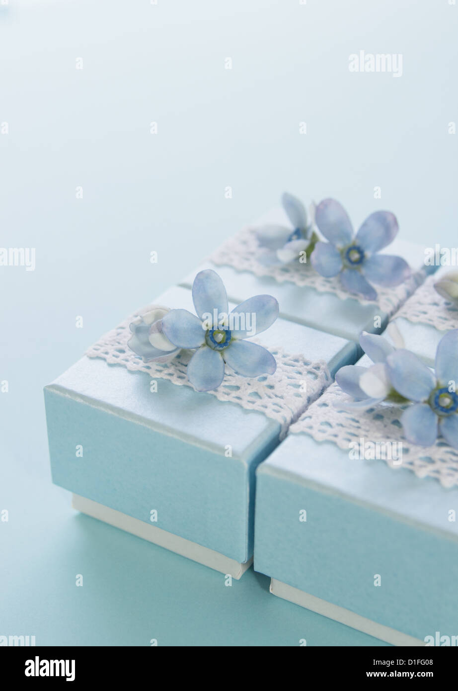 Light blue gift boxes Stock Photo Alamy