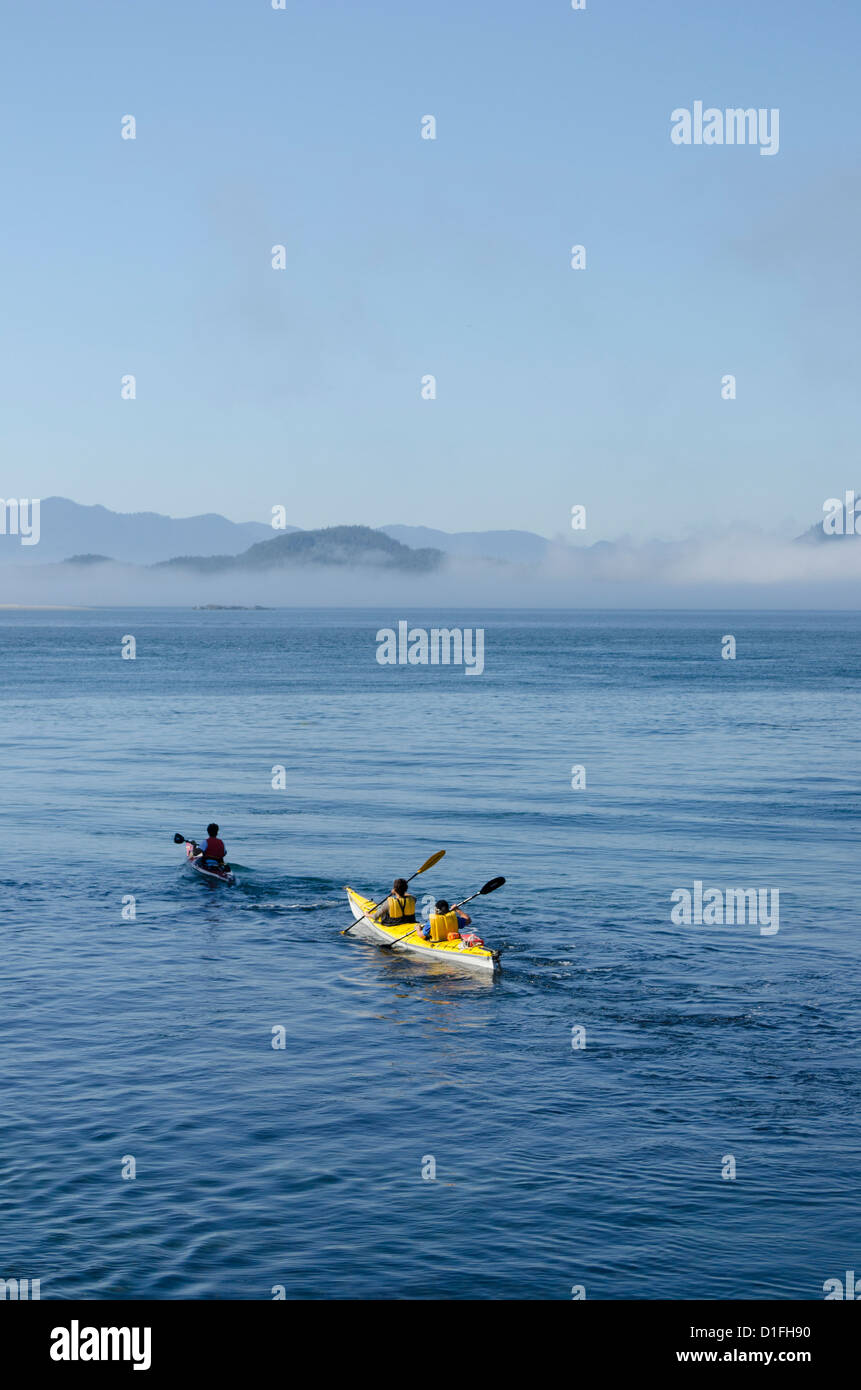 Kayaks on Tofino Bay Vancouver Island BC Stock Photo Alamy