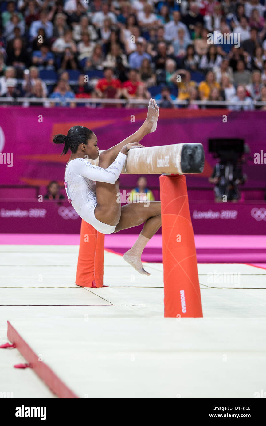 Gabrielle Douglas (USA) competing during the Women's Balance Beam Final